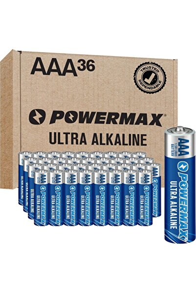powermax بطاريات قلوية AAA طويلة الأمد، 36 بطارية، 1.5 فولت
