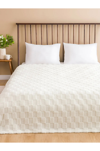 LC Waikiki LCW HOME Ekru Desenli Çift Kişilik Battaniye 200x220 Cm