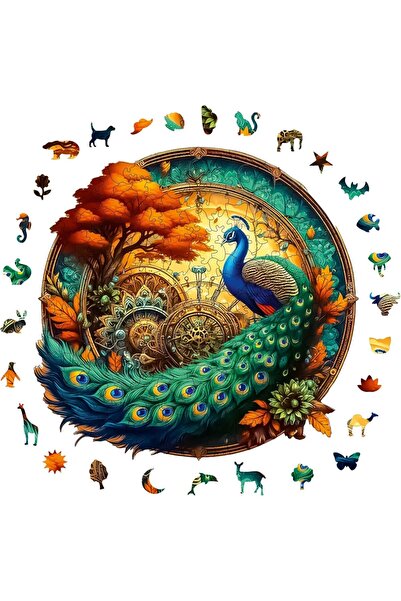 AyrStore Pinecone - Ahşap Puzzle Yetişkinler için - Tavus Kuşu Benzersiz Parç...