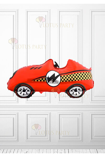 LOTUS PARTY Red Retro Model Racing Car Foil Balloon - Bohemian Yellow Racing ...