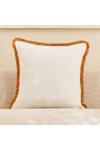 Home Box Areca Solid Fringe Filled Cushion - 45x45 cm