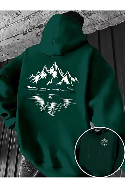 Sweet Cotton Unisex men's/women's reverse colorful mountain printed cotton Ov...