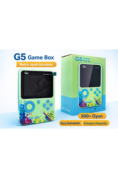 SepetteX G5 Retro Oyun Konsolu 500+ Oyunlu Taşınabilir El Konsolu Şarj Edileb...