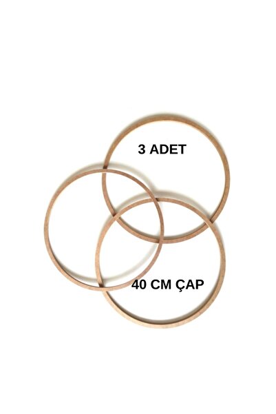 hazer case 3'lü 40 Cm Mdf Halka Vidasız Makrome Kasnak Düş Kapanı