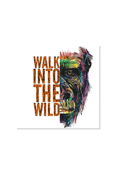 Printoot لوحة فنية جدارية مطبوعة على قماش، بتصميم ذئب ملون، ديكور حائط عصري للحيوانات، ملصق طباعي.