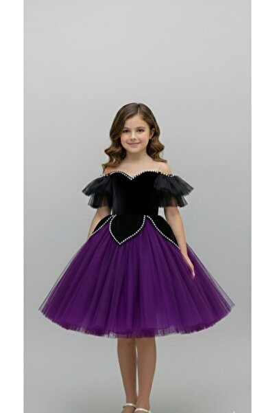 Star Kids Girls' Black Short Princess Dress,Girls' Party Dress