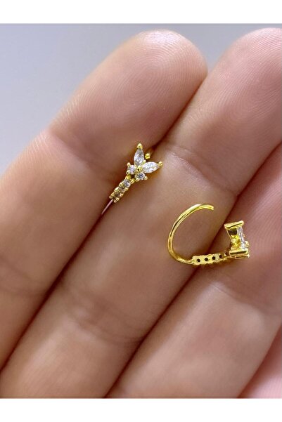 Arescollection 1 ADET ZİRKON TAŞLI HELİX LOBE TRAGUS UYUMLU PİERCİNG