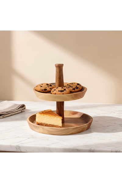 Home Box Albero 2-Tier Cake Stand - 26.5x26.5x23 cm