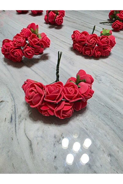 adm ticaret Lateks Gül Süsleme Çiçeği 1 Bağ (12 Baş)