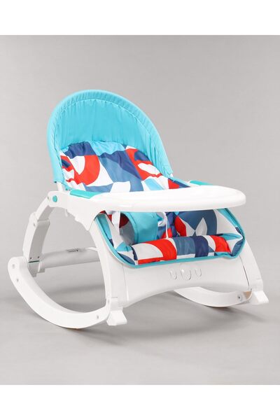 Mini Baby Play Nation Premium Newborn to Toddler 2 in 1 Portable Baby Rocker with Food Tray, Music, Vibration