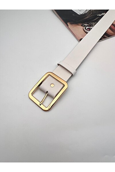 Mynoa Gold Square Buckle Women's Belt, Jacket Belt, Trouser Belt.