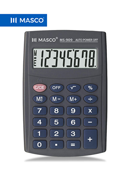 MASCO 8-Digit Pocket Calculator with Large Display, Solar Plus Power & Auto Power Off