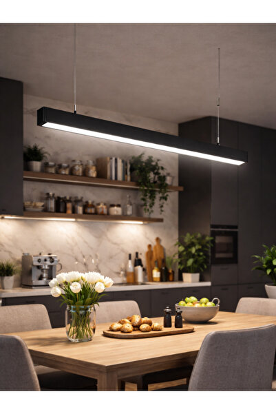 luxshome 120cm Ayarlanabilir Yükseklik Led Avize Lamba Salon Mutfak Yemek Mas...