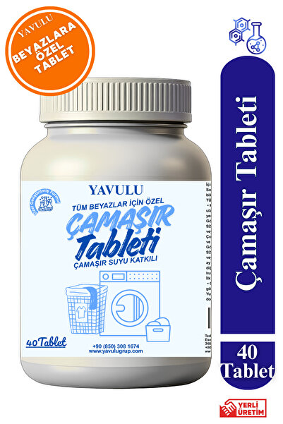 yavulu Tablet Çamar Katkısı Çamaşır Tableti Beyaz Çamaşırlara Özel Tablet Kat...
