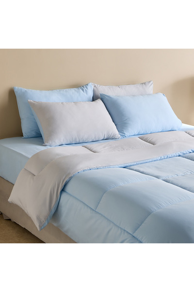 Home Box Luno Sleep Ease Hotel Collection 6-Piece Reversible Microfiber King ...