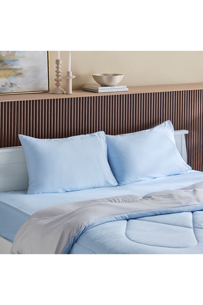 Home Box Derby 3-Piece Reversible Microfiber Queen Comforter Set - 200x230 cm