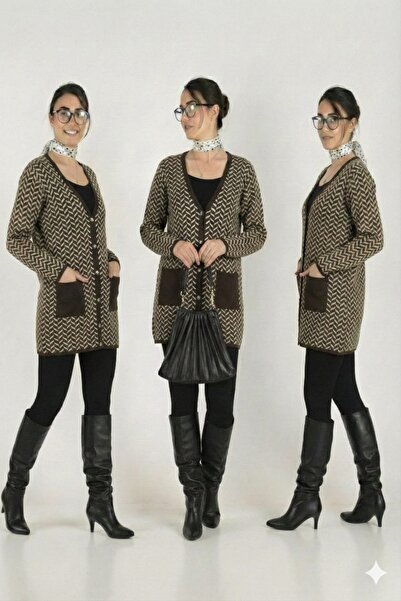 onno style women Classic Knitted Buttoned Jacket