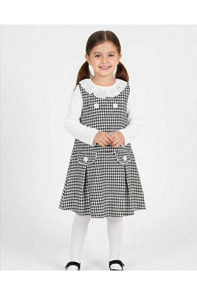 Ege Bebek Детски комплект от 2 части с кариран десен за момичета на възраст 2-3-4-5-6-7 години