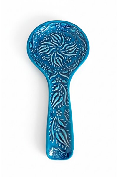 Artiser Turquoise Ceramic Spoon Rest, Hand-Painted Turquoise Ceramic Spoon Rest, Ceramic Spoon Rest in Turquoise Color