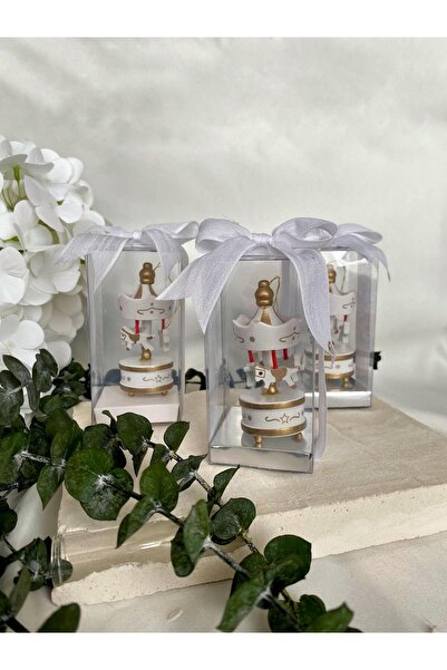 JUST DREAM Hoş Geldin Bebek Doğum Baby Shower Hediyelik Şeffaf Kutuda Beyaz K...