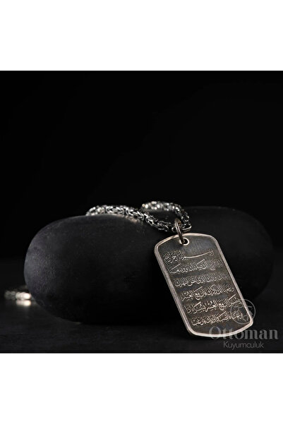 DESİGN OTTOMAN KUYUMCULUK İnşirah Suresi Yazılı Gümüş Askeri Künye