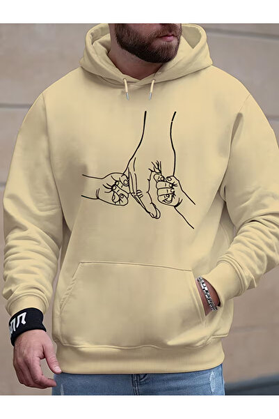 Sweet Cotton El Printed unisex kangaroo pocket Hooded sweatshirt