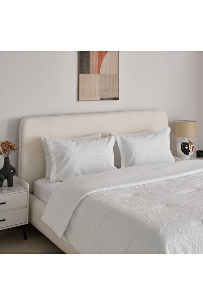 Home Box White Bliss 6-Piece Pattern Crep Microfiber BIAB King Comforter Set ...