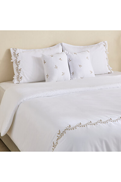 Home Box White Haven Arboris 5-Piece Embroidered Cotton King Comforter Set - ...