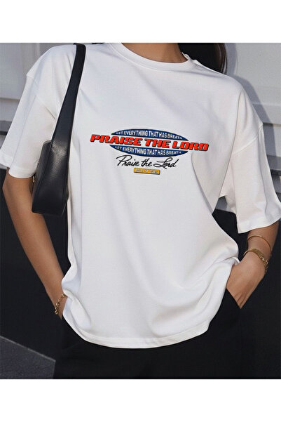 LORVEX Praise the Lord Printed Oversized Unisex Cotton Tshirt - T-Shirt