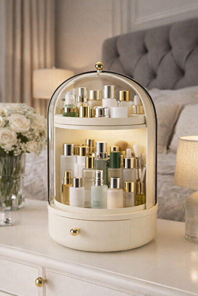 Mim Life Luxury 360 Rotating Makeup Jewelry Stand Makeup Organizer