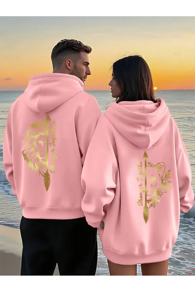 Ciel Lune Dear Couple Combination Stronger Together Printed Hooded Sweatshirt...