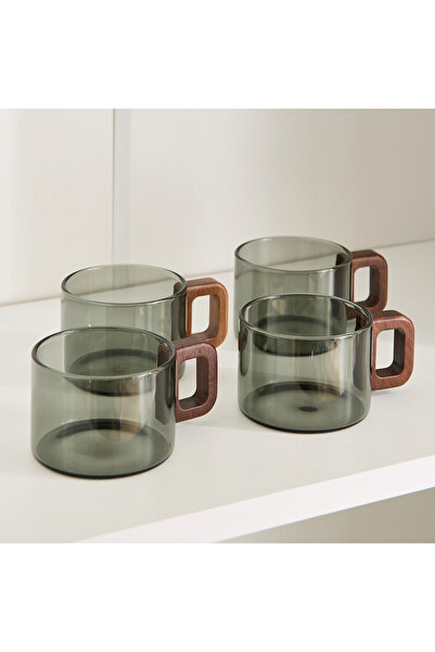 Home Box طقم أكواب زجاجية من البوروسيليكات من زين مكون من 4 قطع - 200 مل