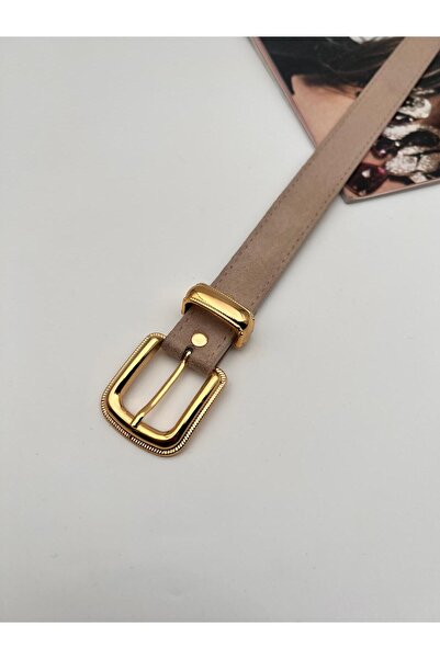 Mynoa Suede/Gold Buckle Women's Belt Coat Belt Trouser Belt, Suede Belt.