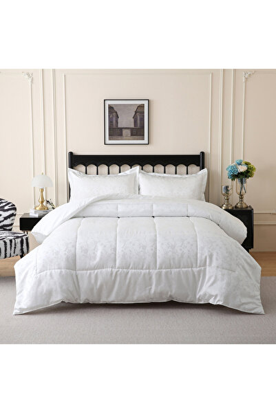 Home Box White Bliss Leaf 3-Piece Twin Comforter Set - 160x220 cm