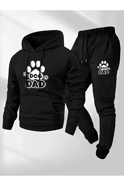 Massgai Unisex Dog Dad Printed Hooded Oversized Bottom-Top Set Jogger Cotton ...