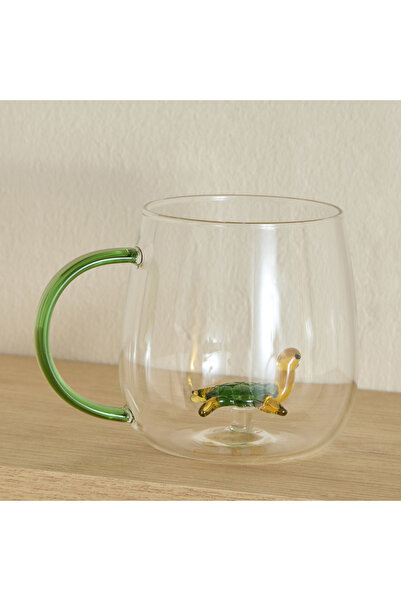 Home Box كوب قهوة زين مصنوع من زجاج البوروسيليكات بتصميم سلحفاة ثلاثي الأبعاد...