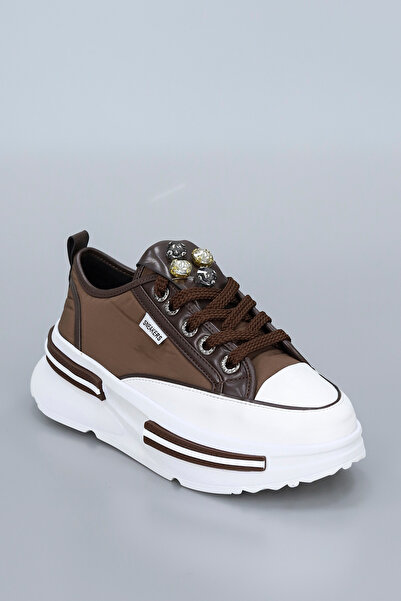 GİNZA MODA Prn 172-1 Stone Detailed Lace-Up Sports Shoes