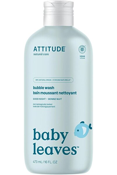 Attitude غسول استحمام وغسول جسم للأطفال برائحة الليل السعيد، معتمد من EWG، تم...