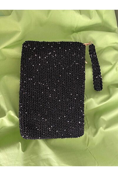 Sibel makrome clutch pullu çanta