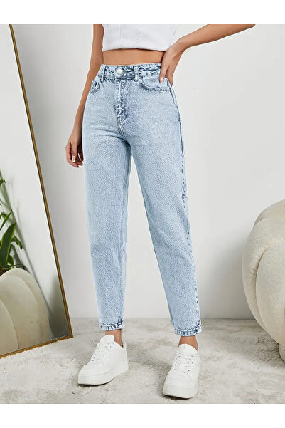 WODDİ Astrid Kadın Jeans Boyfriend Mom Jean Yüksek Bel Denim Kot Pantolon