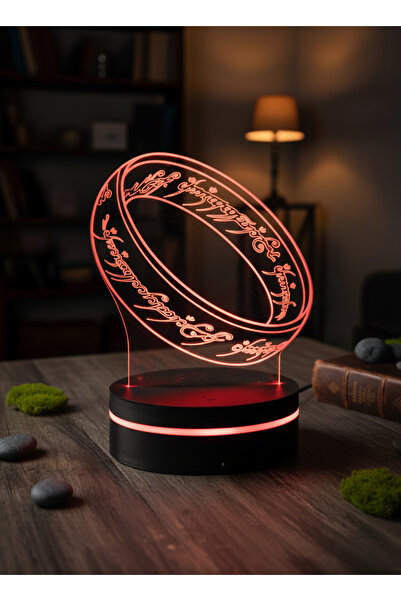 Eymi Design Yüzüklerin Efendisi Tek Yüzük 3D LED Gece Lambası | Kumandalı 10 ...