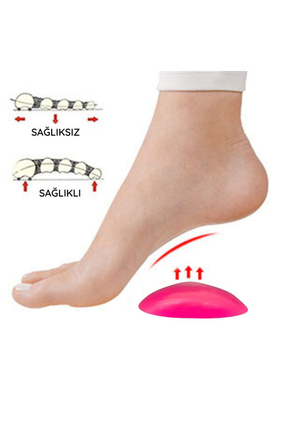 Mawrond Pes Planus Special, Silicone Arch Support, Comforting, Adhesive, Foot Arch Filler, (Pink, 1 Pair)