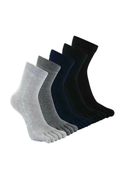 Yalıncak Çorap 12 Çift Parmaklı Mantar Önleyici Tasarım Bambu Çorap