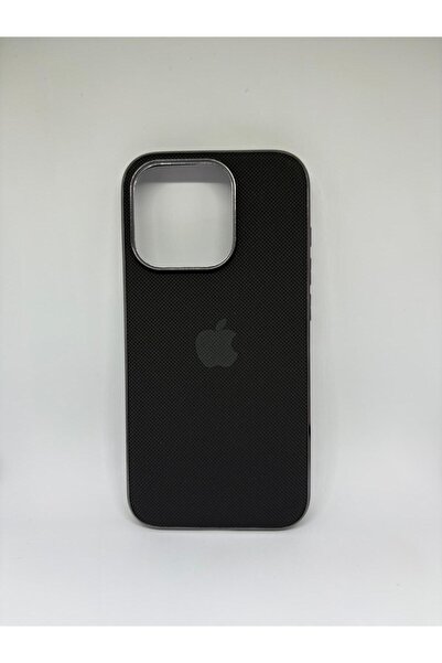 Store Iphone 15 Pro Uyumlu Siyah Logolu Sert Silikon Kılıf