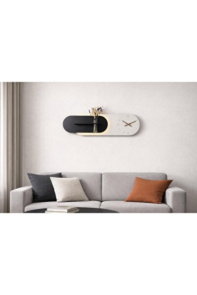 SERENGETI ART KARDELEN AHŞAP PİLLİ LEDLİ İSKANDİNAV TARZI SALON DUVAR RAFI MO...