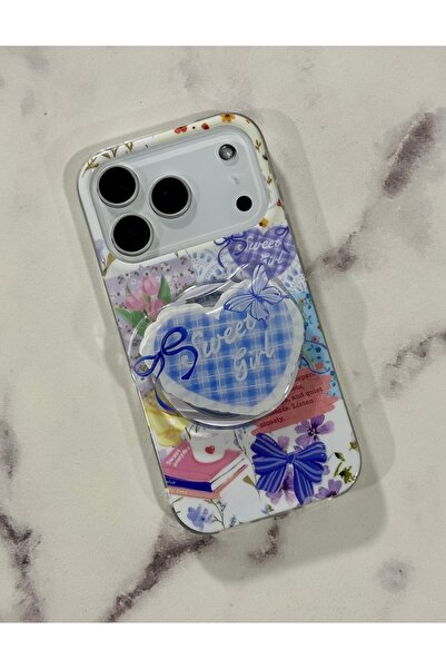 HYPERSOFT Iphone 17 Pro (6.3 inç) Uyumlu Stant Olabilen Popsocketli Desenli S...