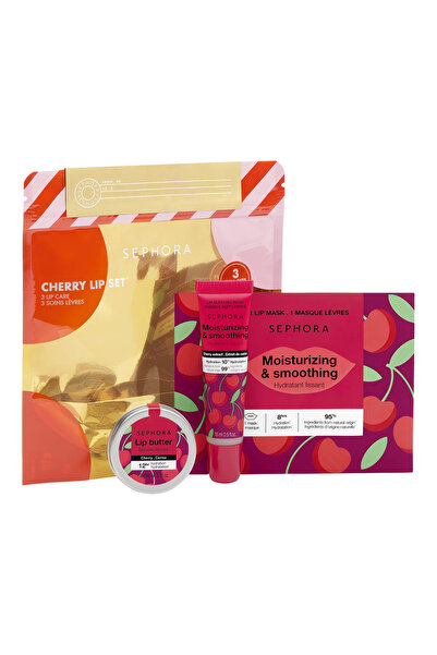 SEPHORA COLLECTION Cherry Lip Set | Kiraz Özlü Dudak Bakım Seti – Dudak Maske...