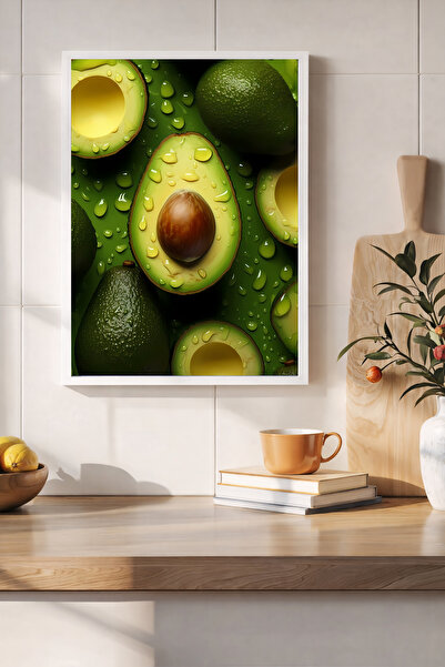 Koi Art Design Beyaz Çerçeveli Tek Parça Modern Mutfak Köşesi Temalı Yüksek K...