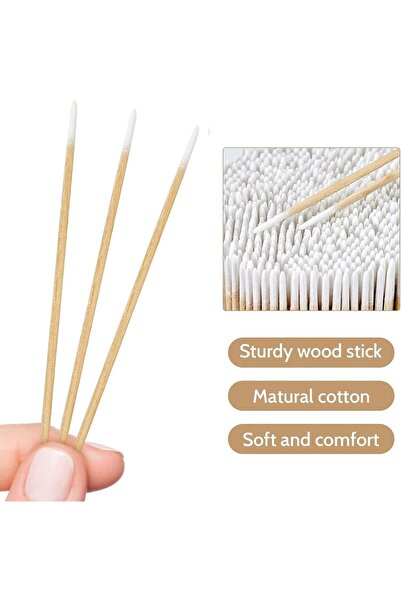 MOCUI Cotton Swabs with Pointed Tips, Precision Cotton Swabs for Makeup, Organic Pointed Cotton Tips for C