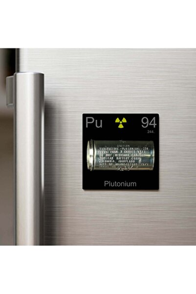 iBerk Plutonium (Plütonyum) Elementi – Baskılı Buzdolap Magneti Kare – 9x9 cm